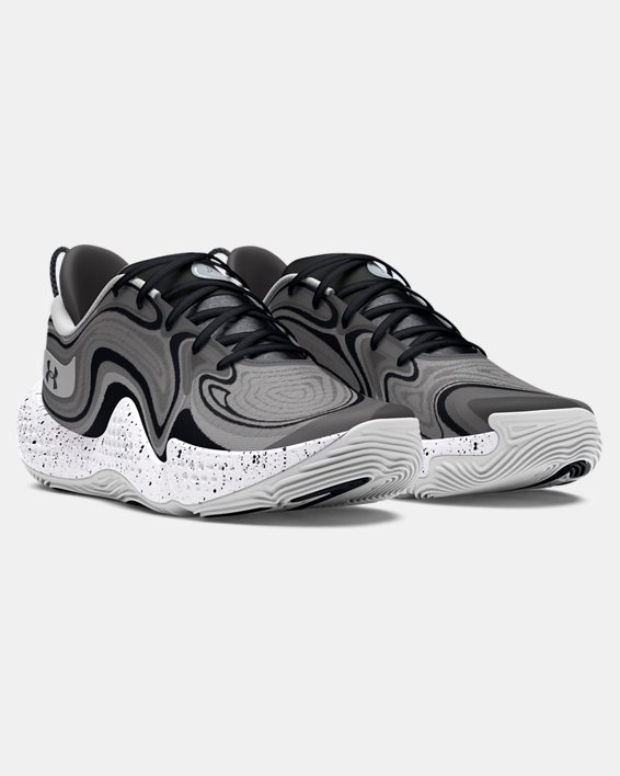 Unisex UA Spawn 6 Basketball Shoes, Gray, pdpMainDesktop image number 3